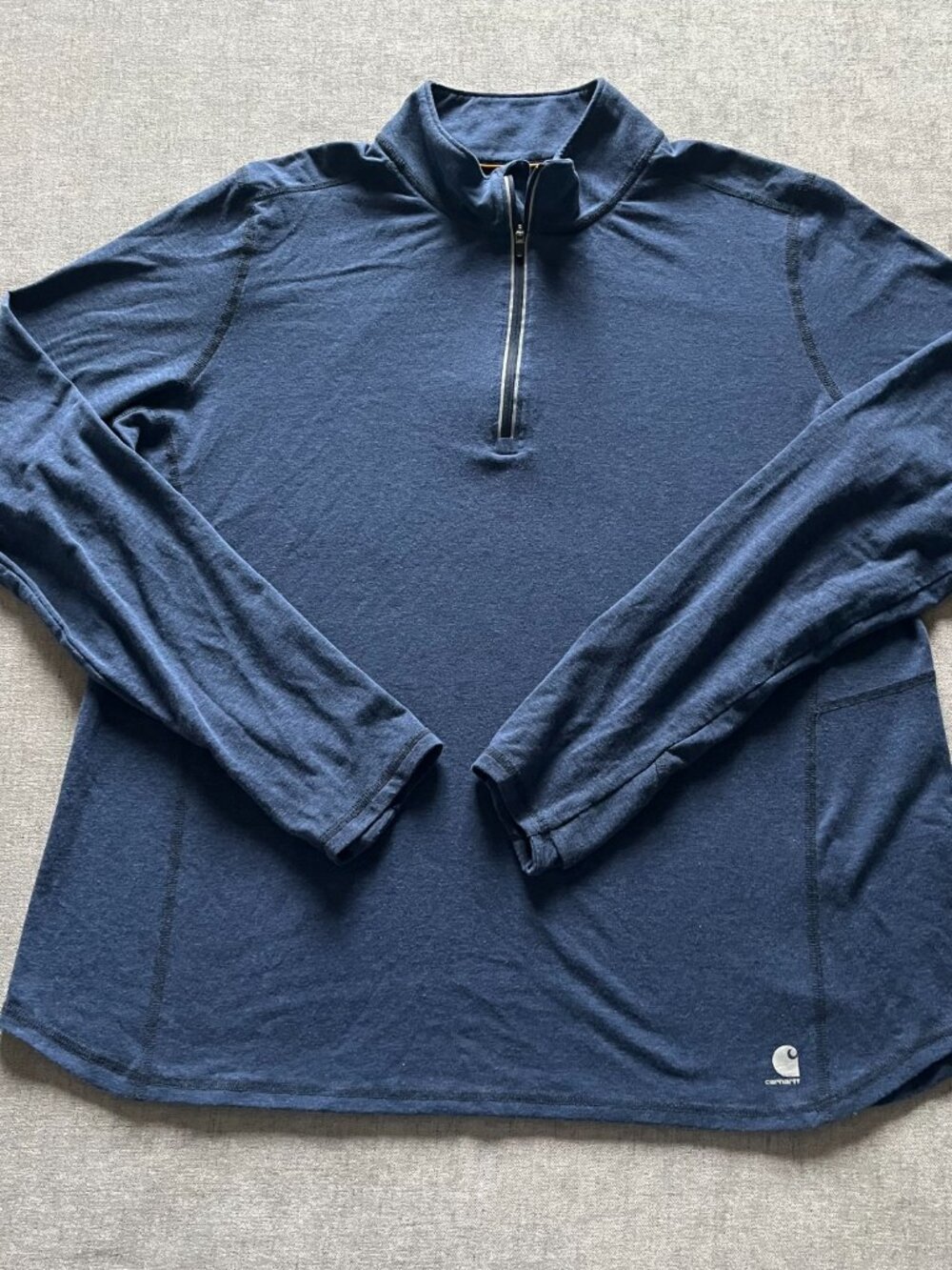Carhartt  1/4 Zip Slightly Fitted Pullover Men XL Blue Relaxed Force Lightweight - Picture 2 of 10